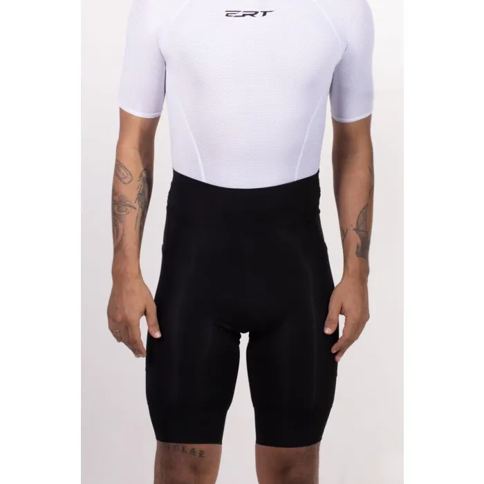 Bermuda Ciclismo Ert New Elite Preto Liso Forro Xtreme 