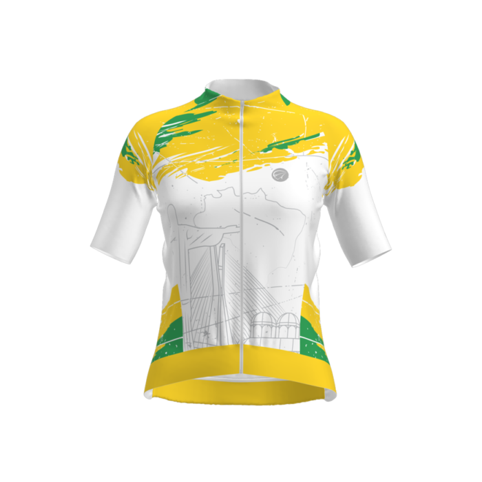 Camisa Ciclismo Brasil Branca 2025 Mauro Ribeiro Feminina