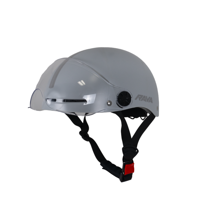Capacete Rava para Scooter E-Bike Cinza 