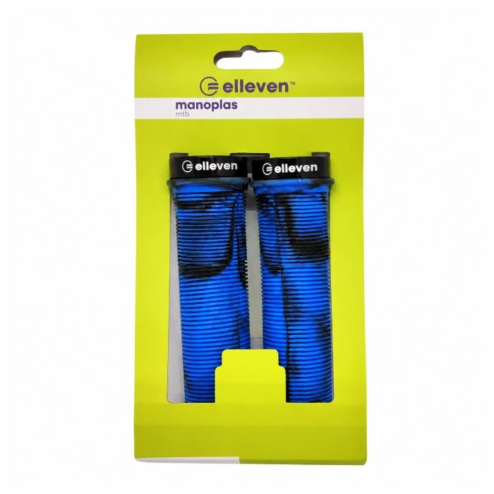 Manopla Mtb Elleven Borracha Camuflada Azul Travas 130mm Cor Azul E Preta