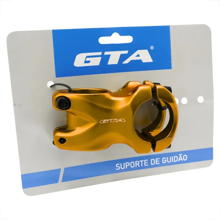 Suporte de Guidão Ahead MTB BMX Dourado 31.8mm Alumínio 3D GTA