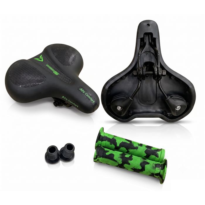 Kit GTS de Selim Anatômico Ats Comfort com Manoplas – Verde