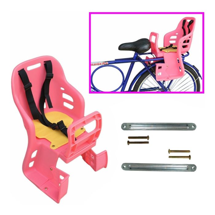 Cadeirinha Traseira p/ Garupa GTS c/ Cinto e Apoio Pé  -Rosa