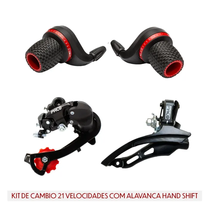 Kit de Cambio 21 Velocidades com Alavanca Hand Shift