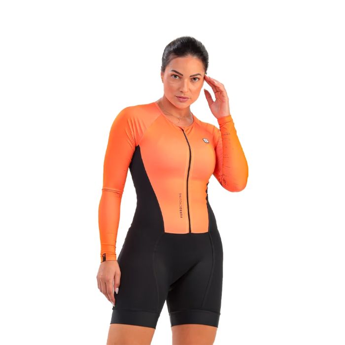 Macaquinho Ciclismo Feminino MoryLong Manga Longa Furbo Glow