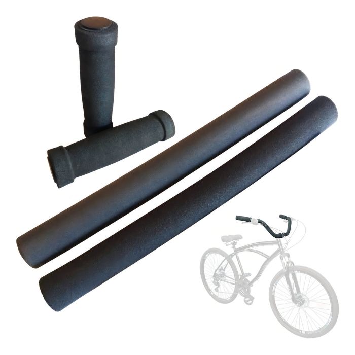 Kit Manopla Bike Espuma Beach Caiçara Retrô 4 peças