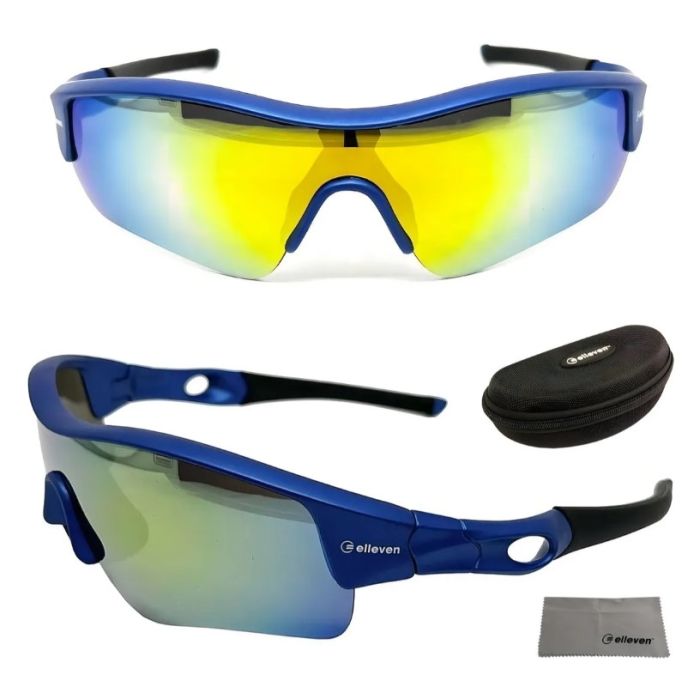Oculos Ciclismo Elleven Mask Lente Policarbonato Preto e Azul