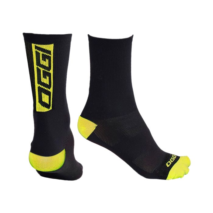 Meia Cano Longo Oggi Preto e Amarelo