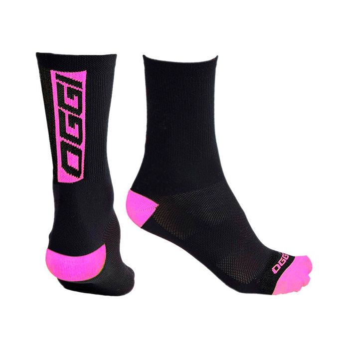 Meia Cano Longo Oggi Preto e Rosa