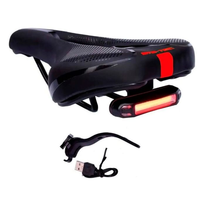 Selim Vazado Bike Mtb Gts C/ Led Sinalizador Cor Vermelho