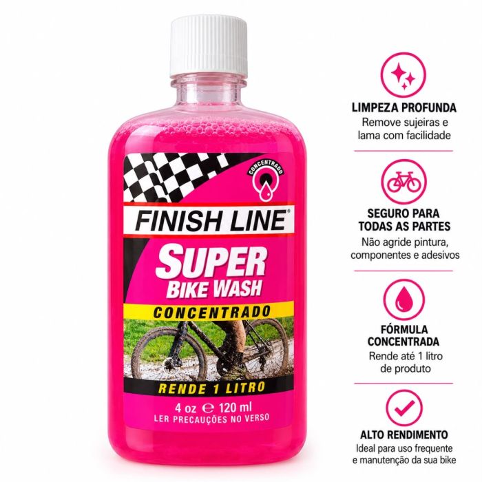 Finish Line Super Bike Wash Concentrado 120 ml – Limpador para Bicicletas