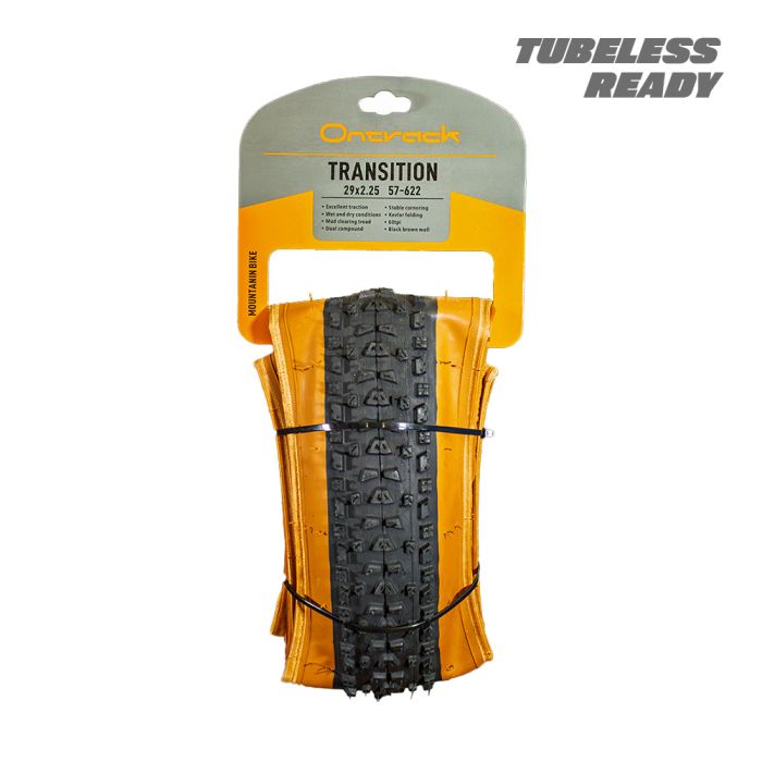 Pneu 29 x 2.20 KEVLAR tubeless 60tpi Ontrack Transition Faixa Marrom
