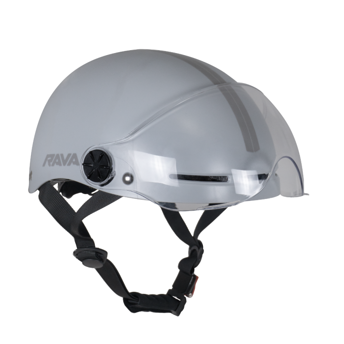 Capacete Rava para Scooter E-Bike Cinza 