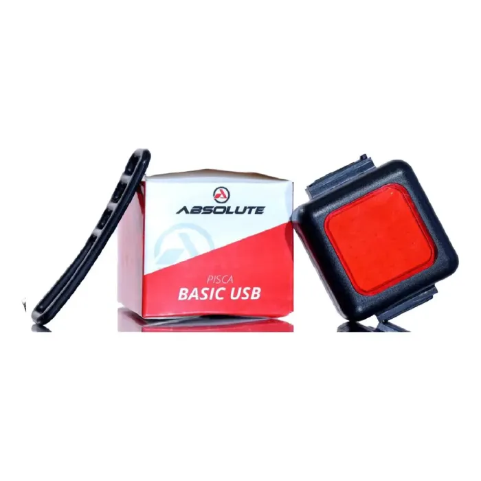 Sinalizador Traseiro Absolute Pisca Recarregável Basic Usb Cor Preto