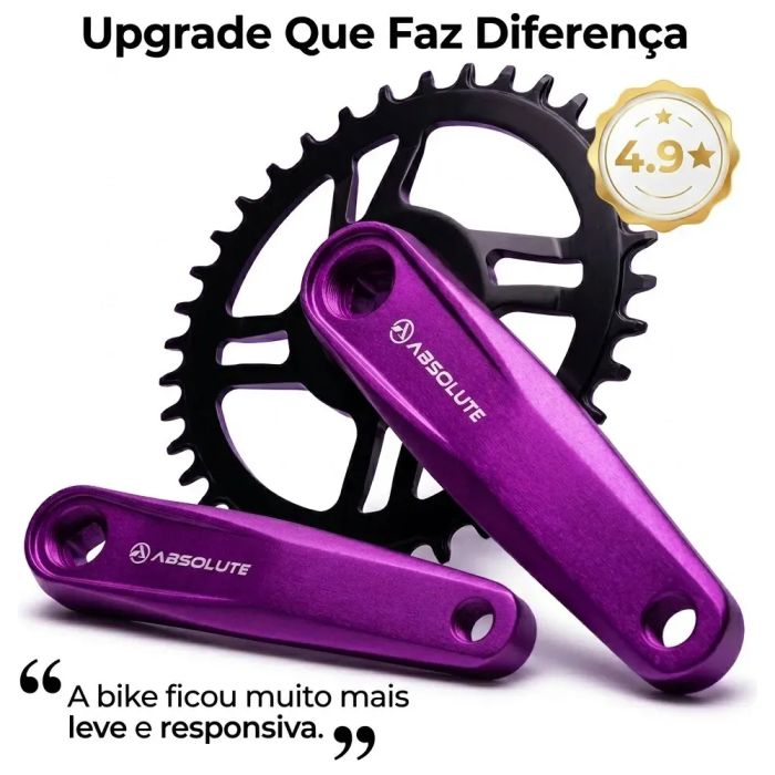 Pedivela Absolute Nero Alumínio 34d Single 170mm Roxo Mtb Roxo
