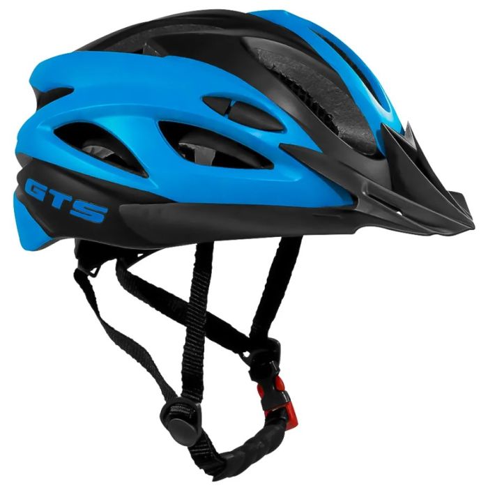 Capacete Ciclismo Gts Racing Series Com Led Preto e Azul