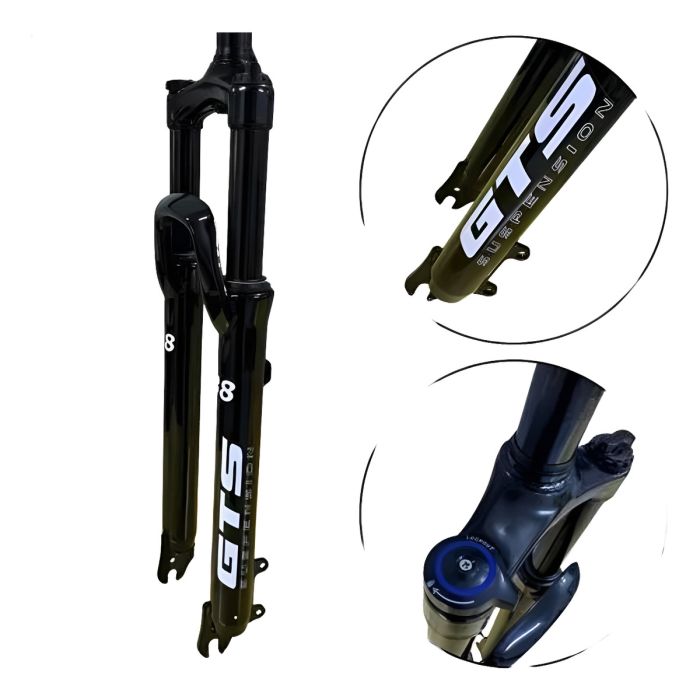 Garfo Suspensão Bike  29 Mtb Trava Ombro Cor Preto GTS